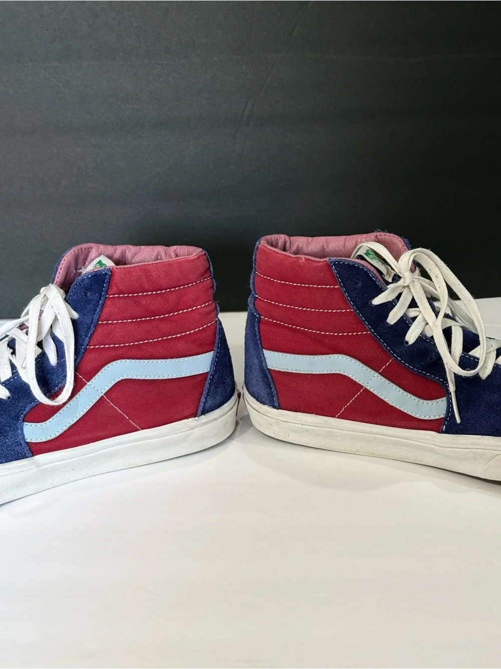 Vans Sk8-Hi Colorblock Suede/Canvas Sneakers - Blue & Yellow, sz 11.5 men’s